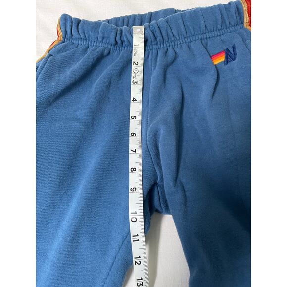 Aviator Nation Blue Joggers sweatpants with velvet colored stripes M - Picture 8 of 11
